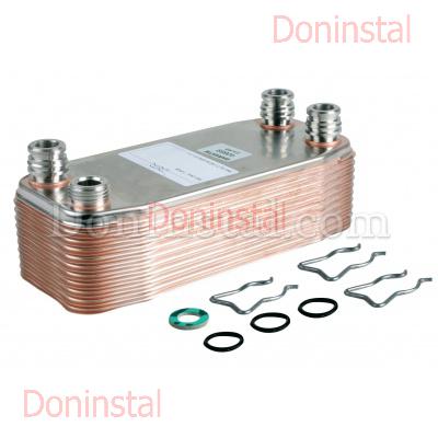 Теплообмінник вторинний на газовий котел Vaillant atmoMAX, turboMAX Pro/Plus 20 пластин